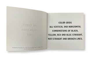 COLOR GRIDS: ALL VERTICAL AND HORIZONTAL COMBINATIONS OF BLACK, YELLOW, RED AND BLUE STRAIGHT, NOT-STRAIGHT AND BROKEN LINES, 1977